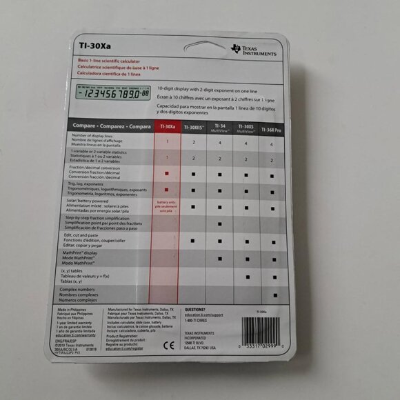 Texas Instruments TI-30Xa Scientific Calculator New sealed - Picture 2 of 2